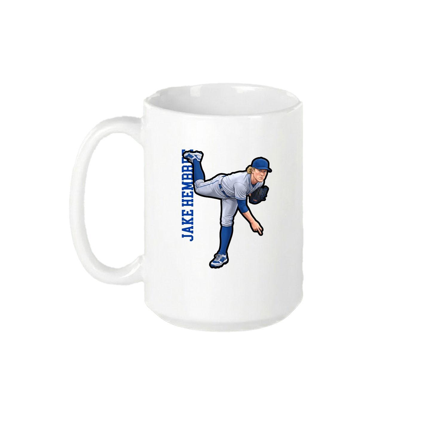 15oz Coffee Mug — Name Vertical in White