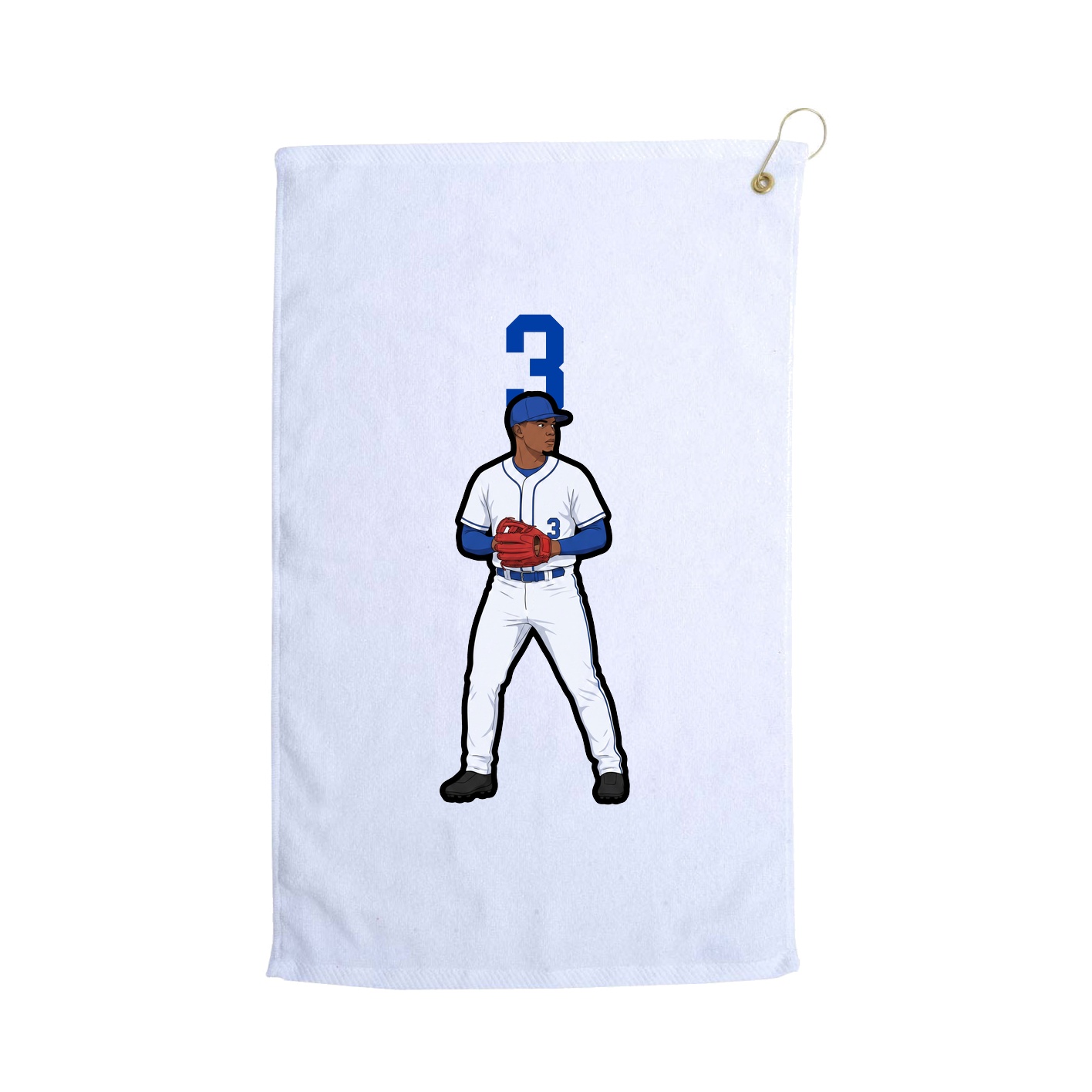 Golf Towel — Number Top in White