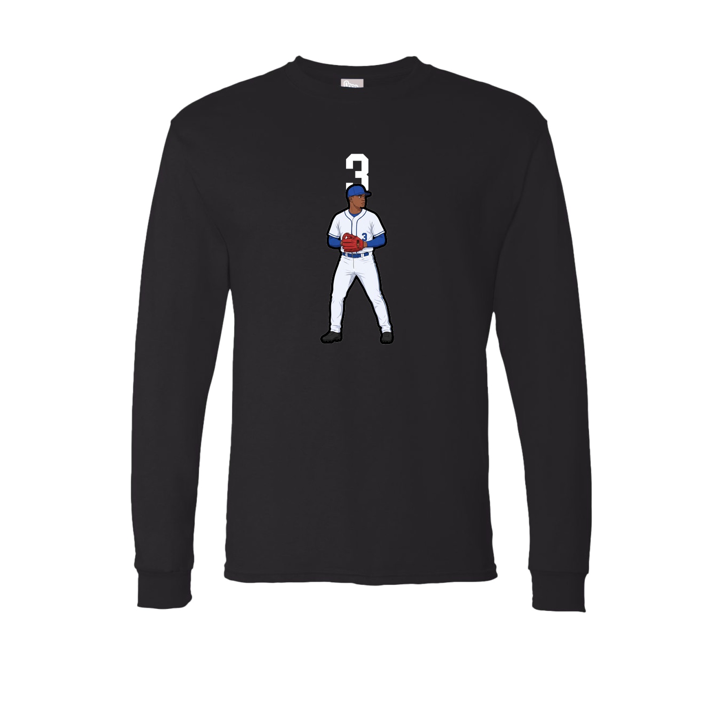 Long Sleeve Tee — Number Top in Black