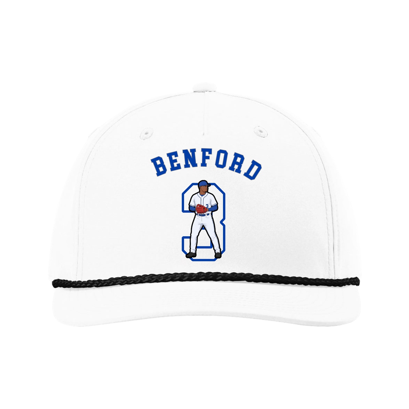 Five-Panel Classic Rope Cap — Shirsey Arch in White