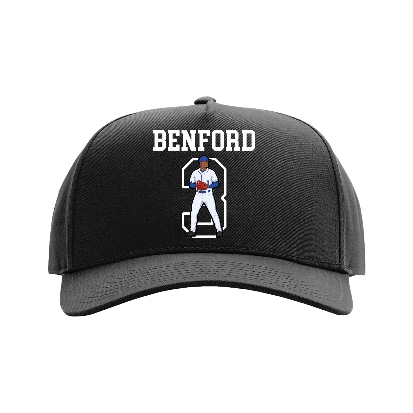 Full Fabric Five-Panel Champ Cap — Shirsey in Black