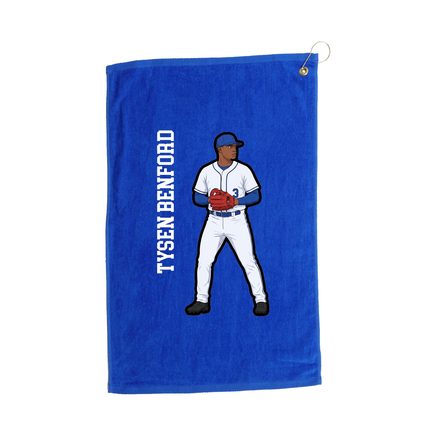 Golf Towel — Name Vertical in Royal