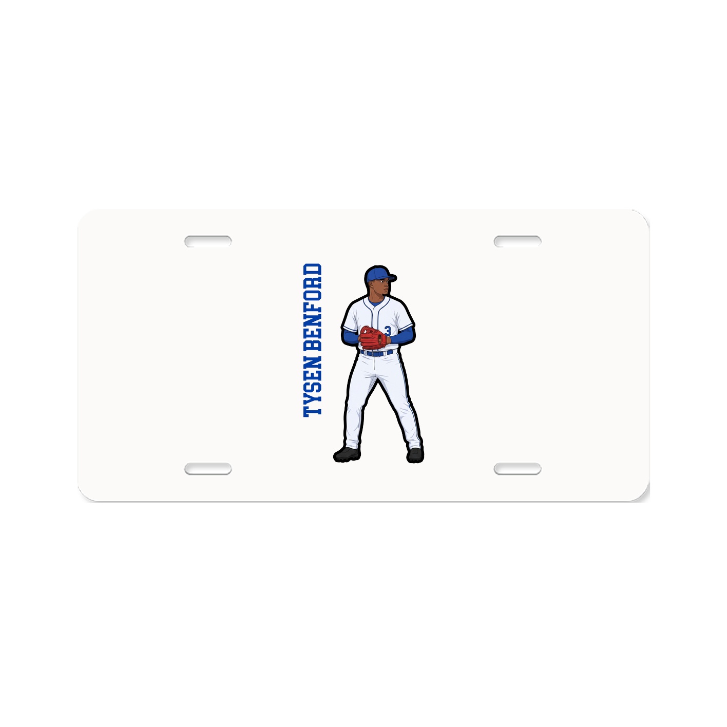 License Plate — Name Vertical in Classic