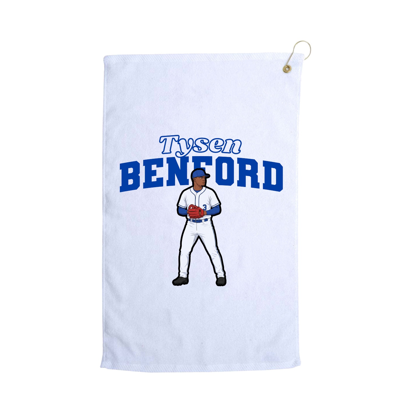 Golf Towel — Name Arch in White