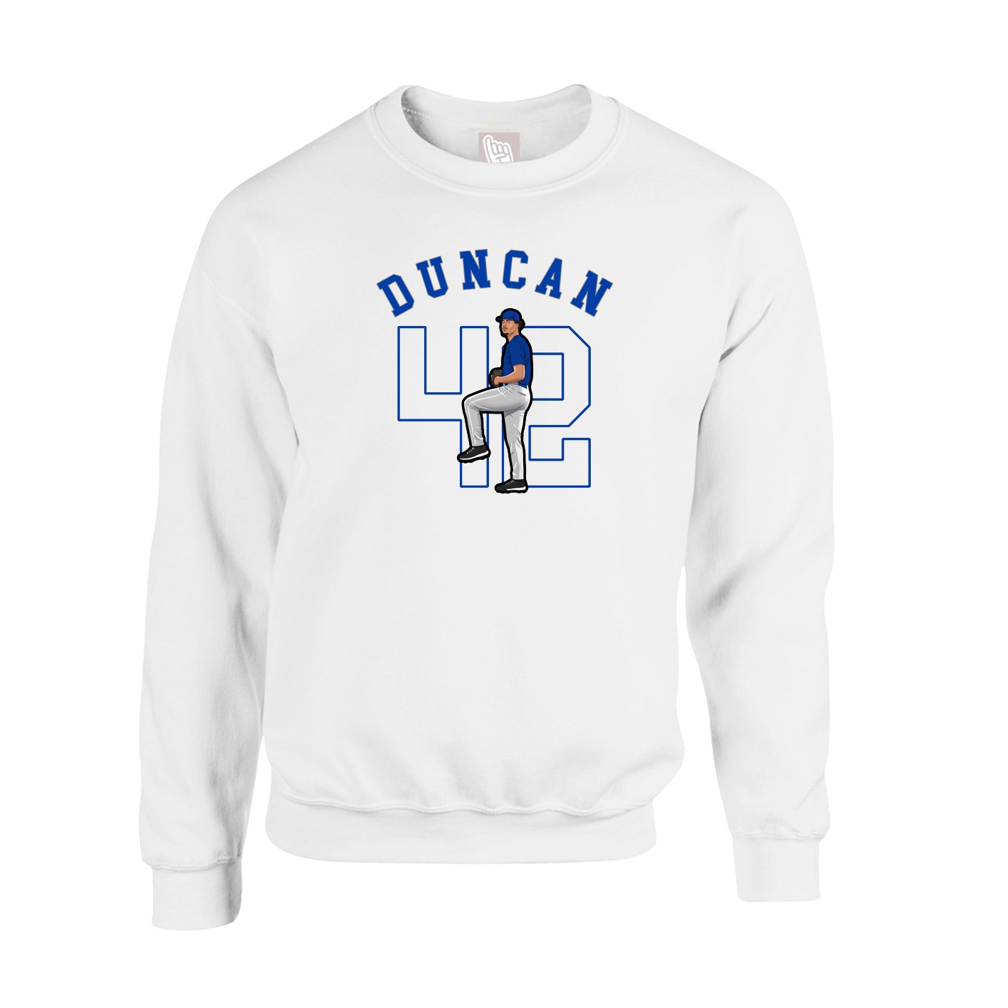 Fleece Crew — Shirsey Arch in White