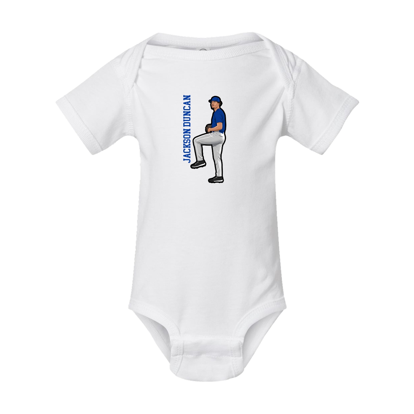 Baby Onesie — Name Vertical in White