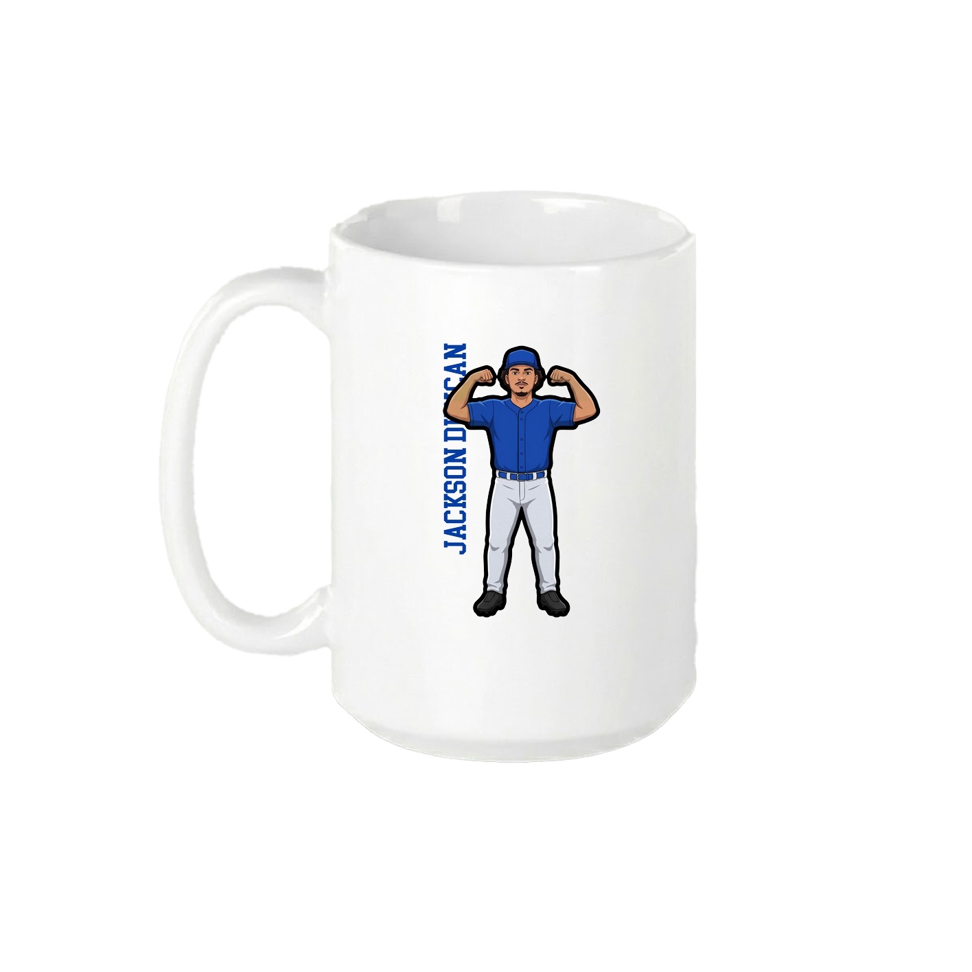 15oz Coffee Mug — Name Vertical in White