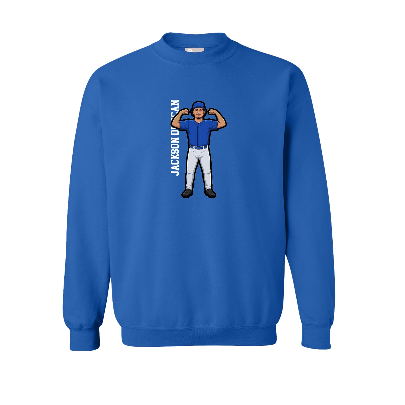 Fleece Crew — Name Vertical in Royal
