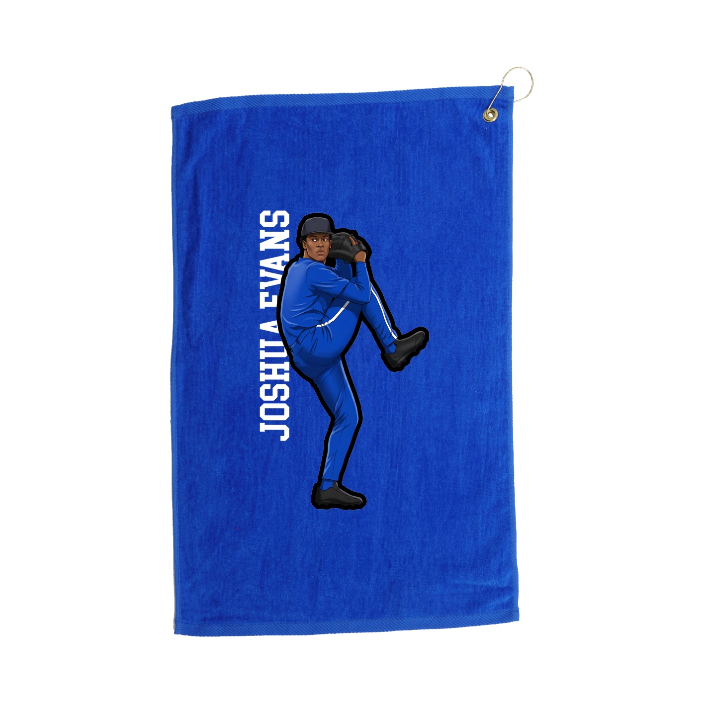Golf Towel — Name Vertical in Royal