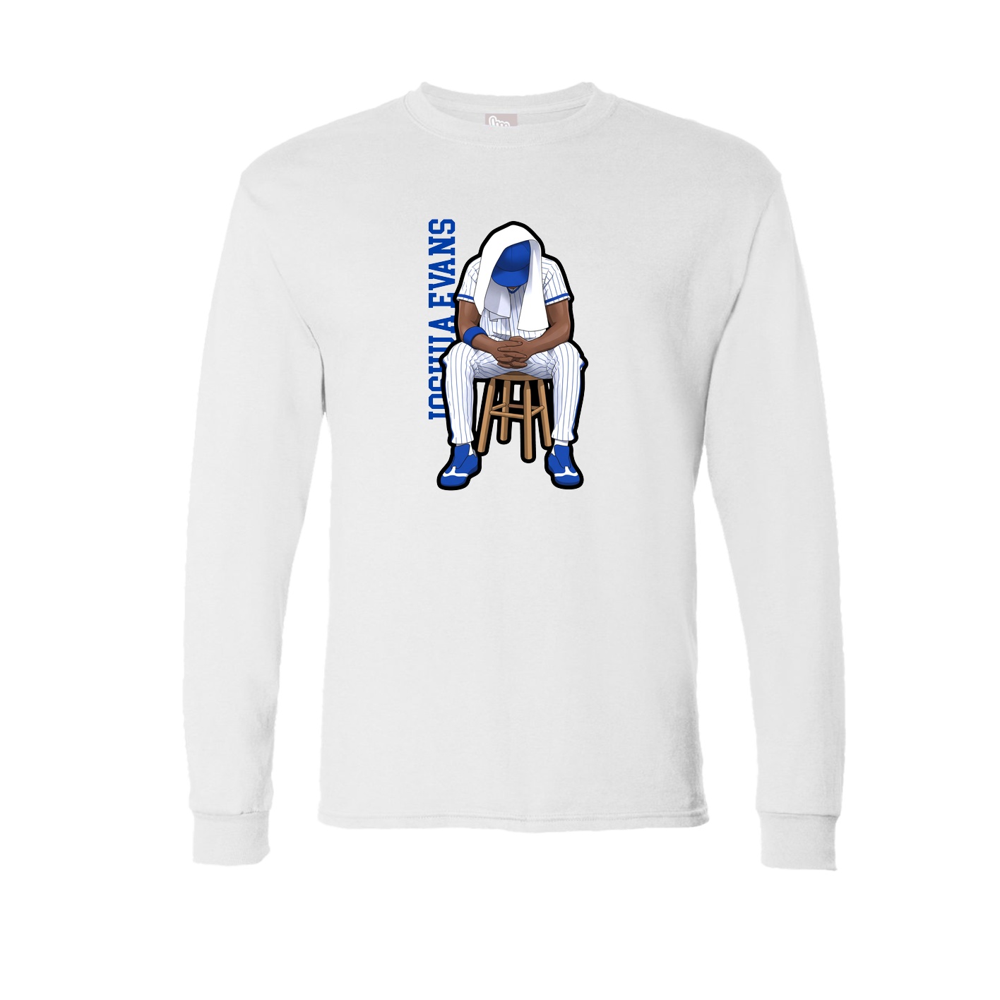 Long Sleeve Tee — Name Vertical in White