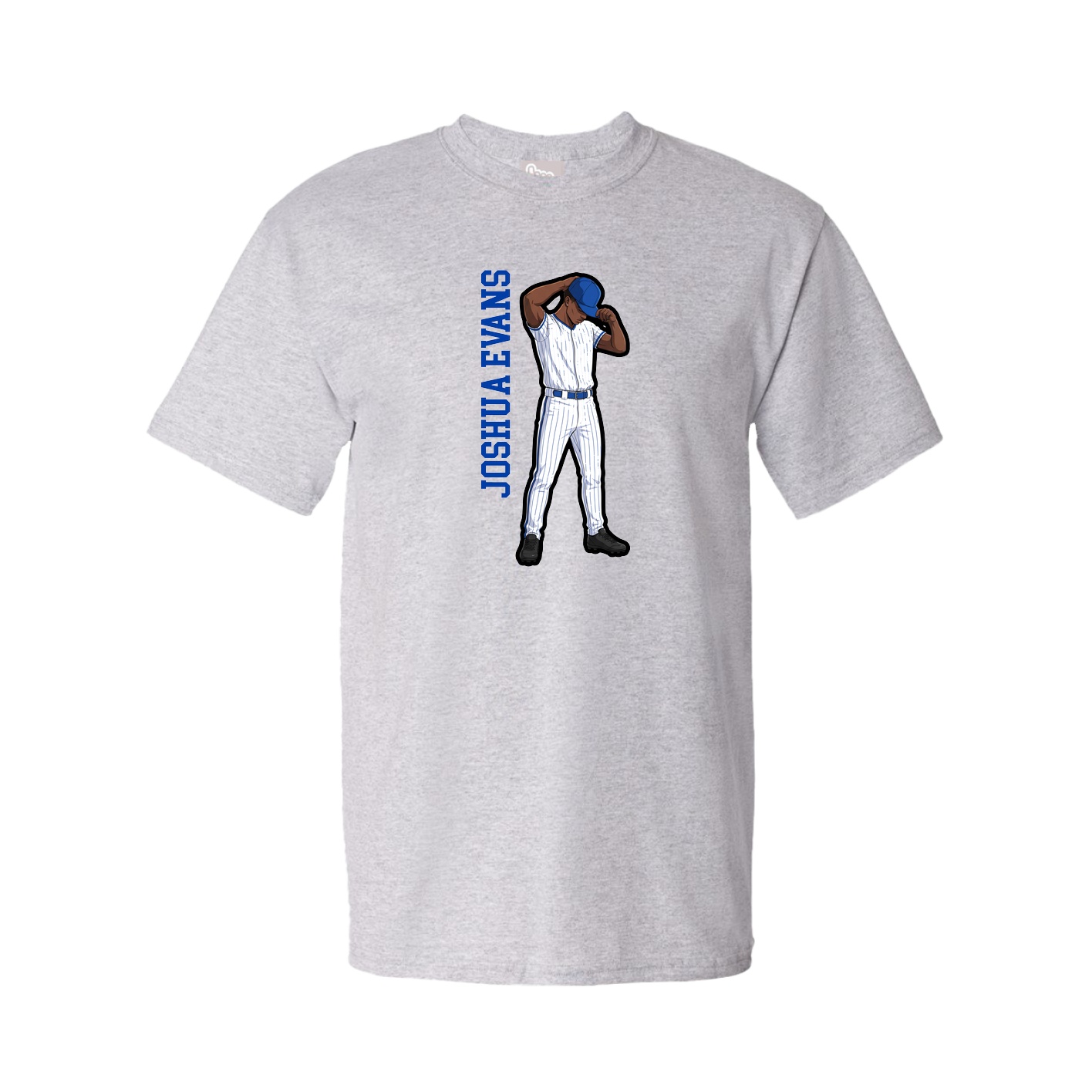 Youth Tee — Name Vertical in Grey