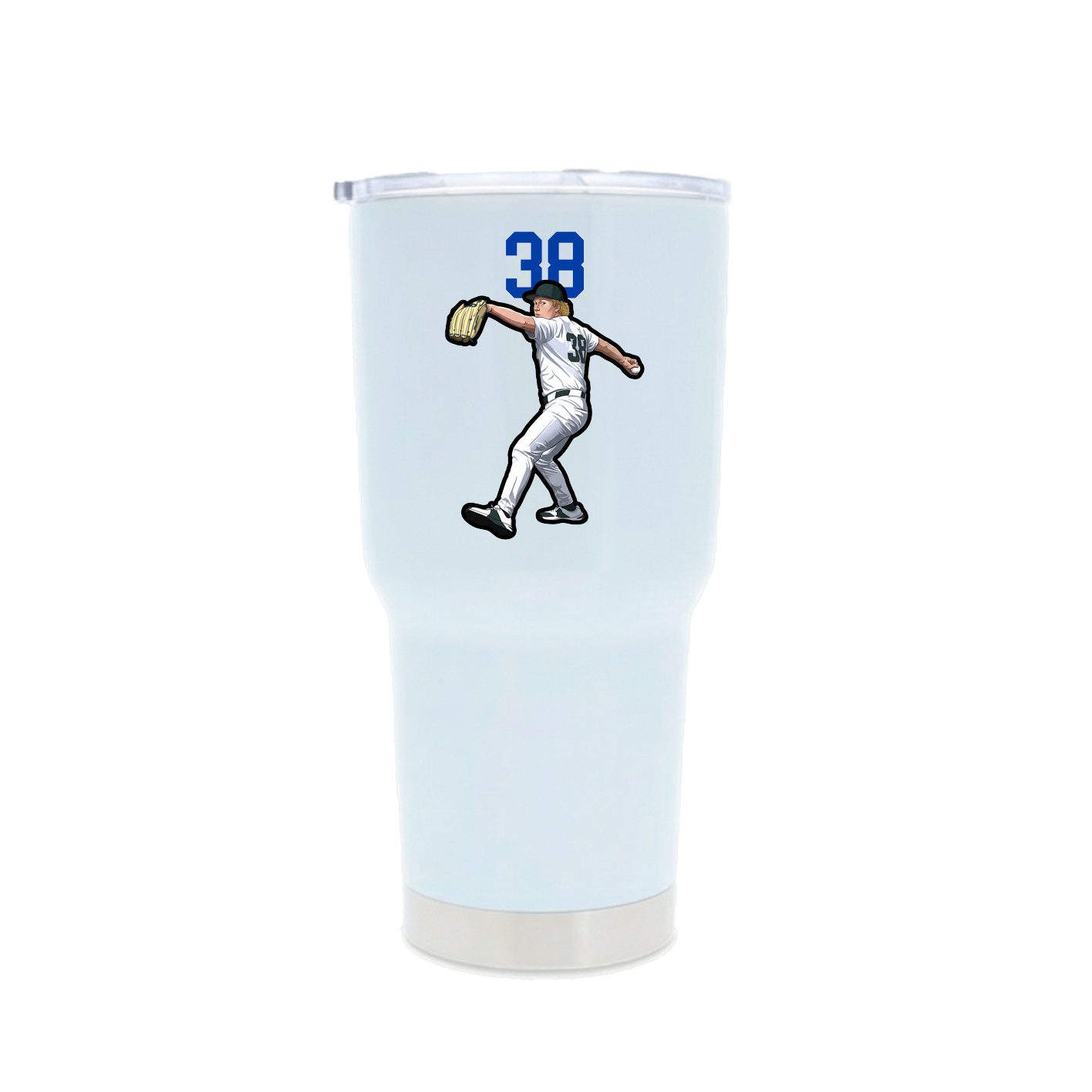 30oz Stainless Steel Tumbler — Number Top in White