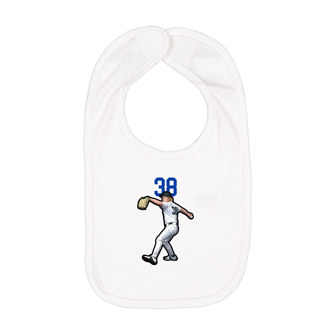 Infant Bib — Number Top in White