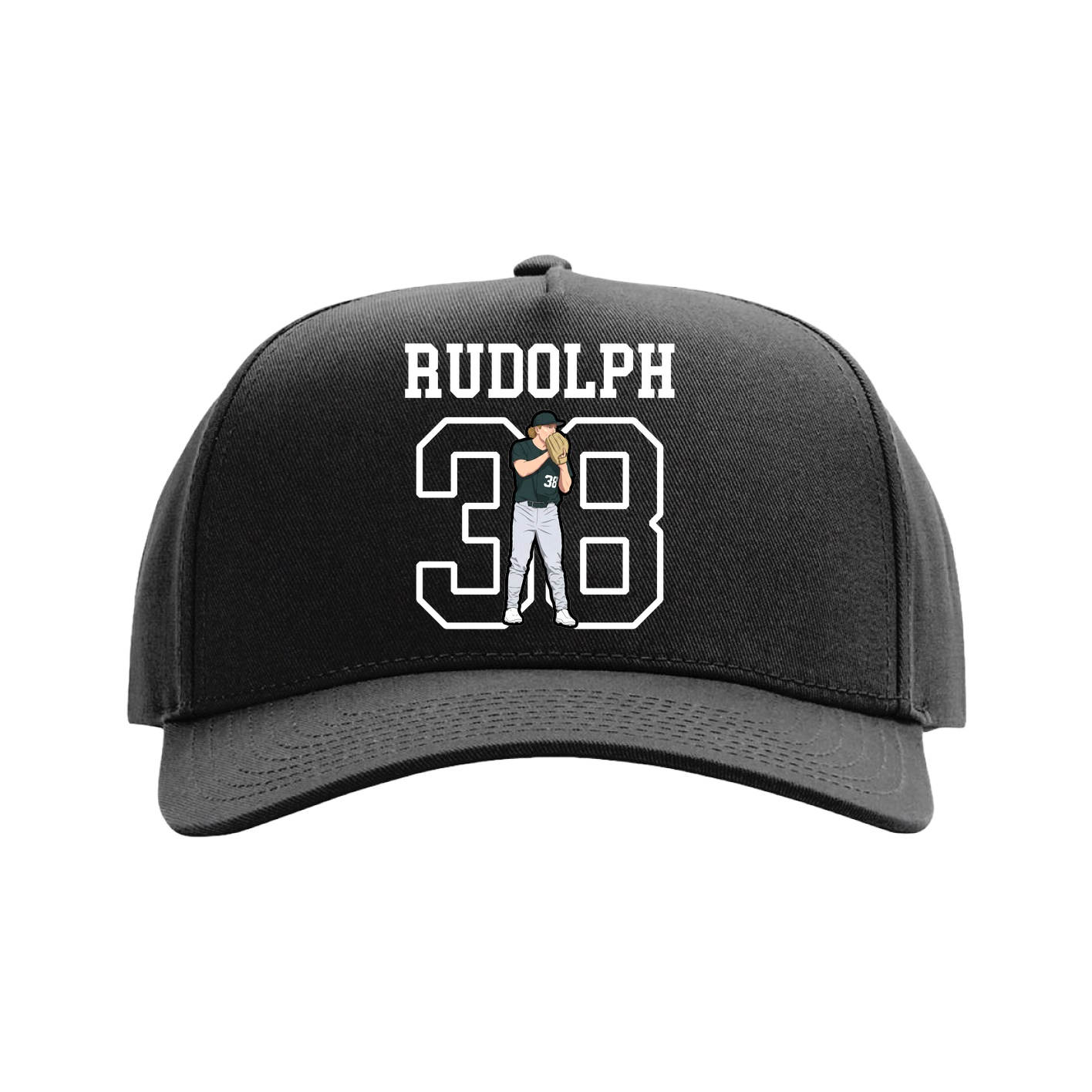 Full Fabric Five-Panel Champ Cap — Shirsey in Black