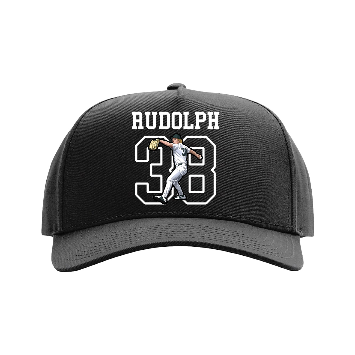 Full Fabric Five-Panel Champ Cap — Shirsey in Black