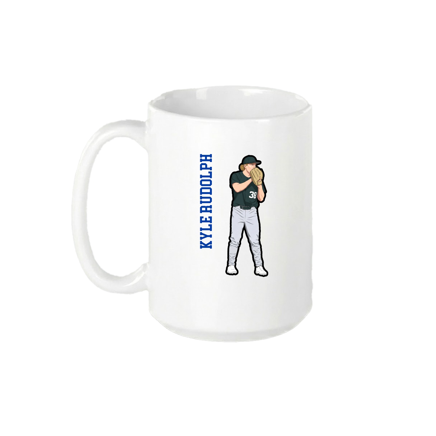 15oz Coffee Mug — Name Vertical in White