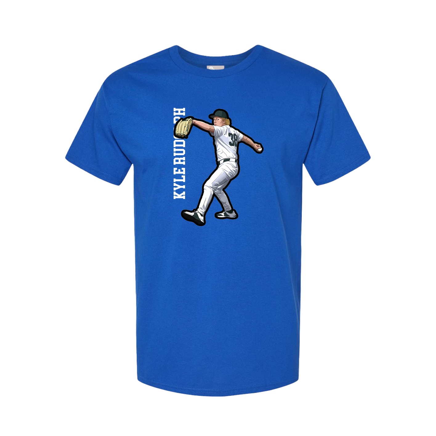 Youth Tee — Name Vertical in Royal