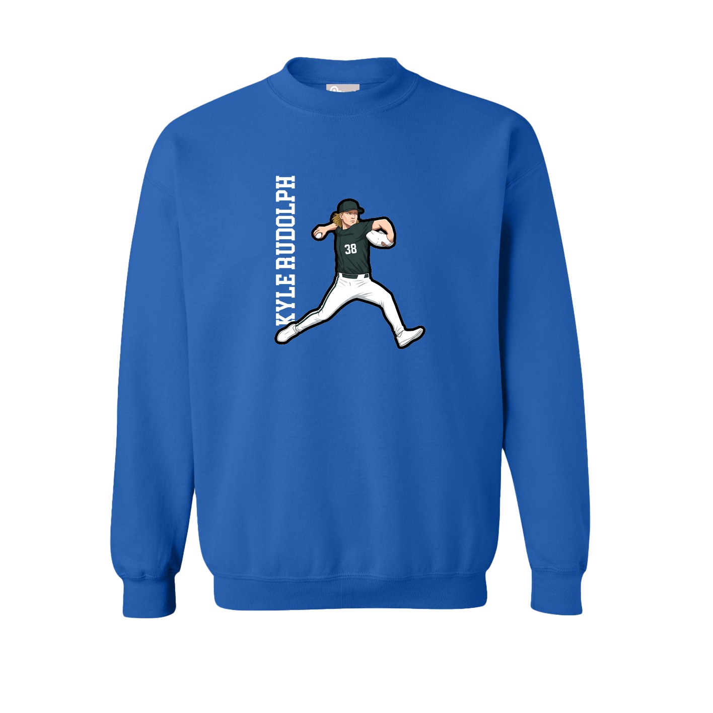 Fleece Crew — Name Vertical in Royal
