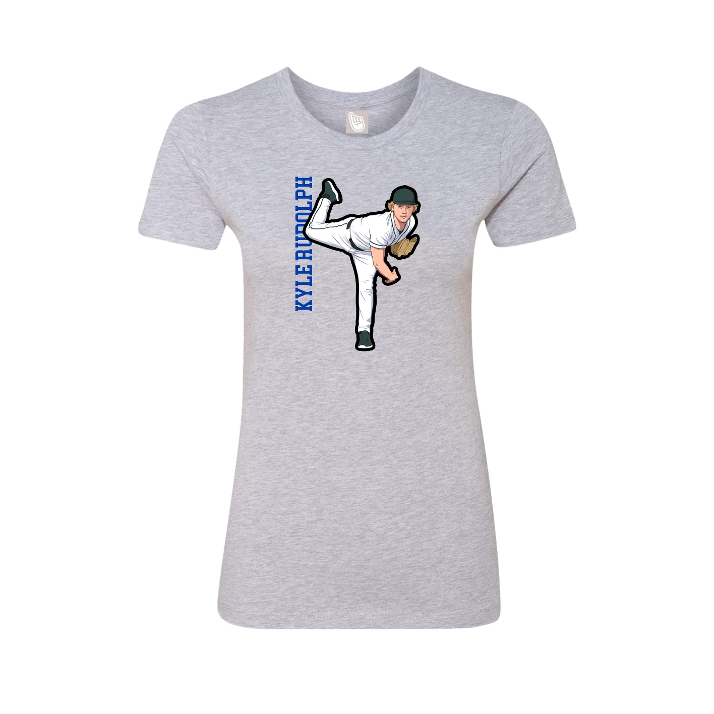 Fitted Women's Tee — Name Vertical in Grey