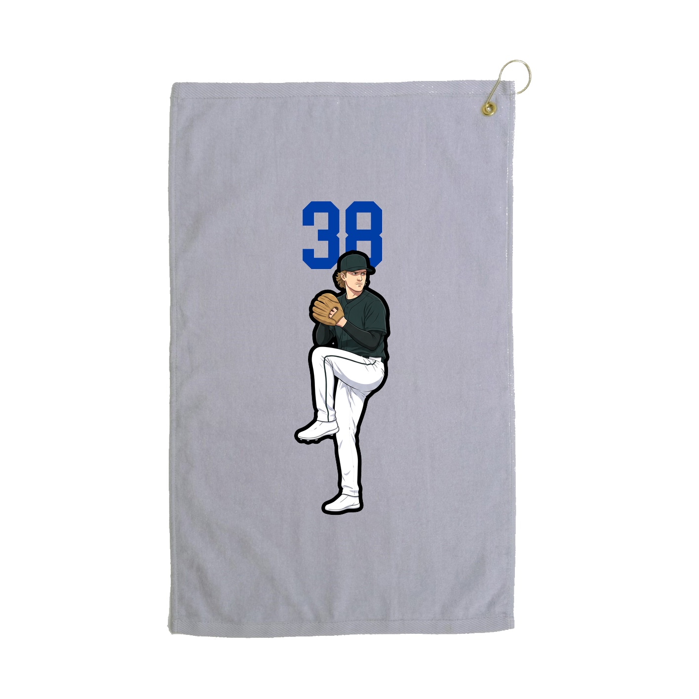 Golf Towel — Number Top in Grey
