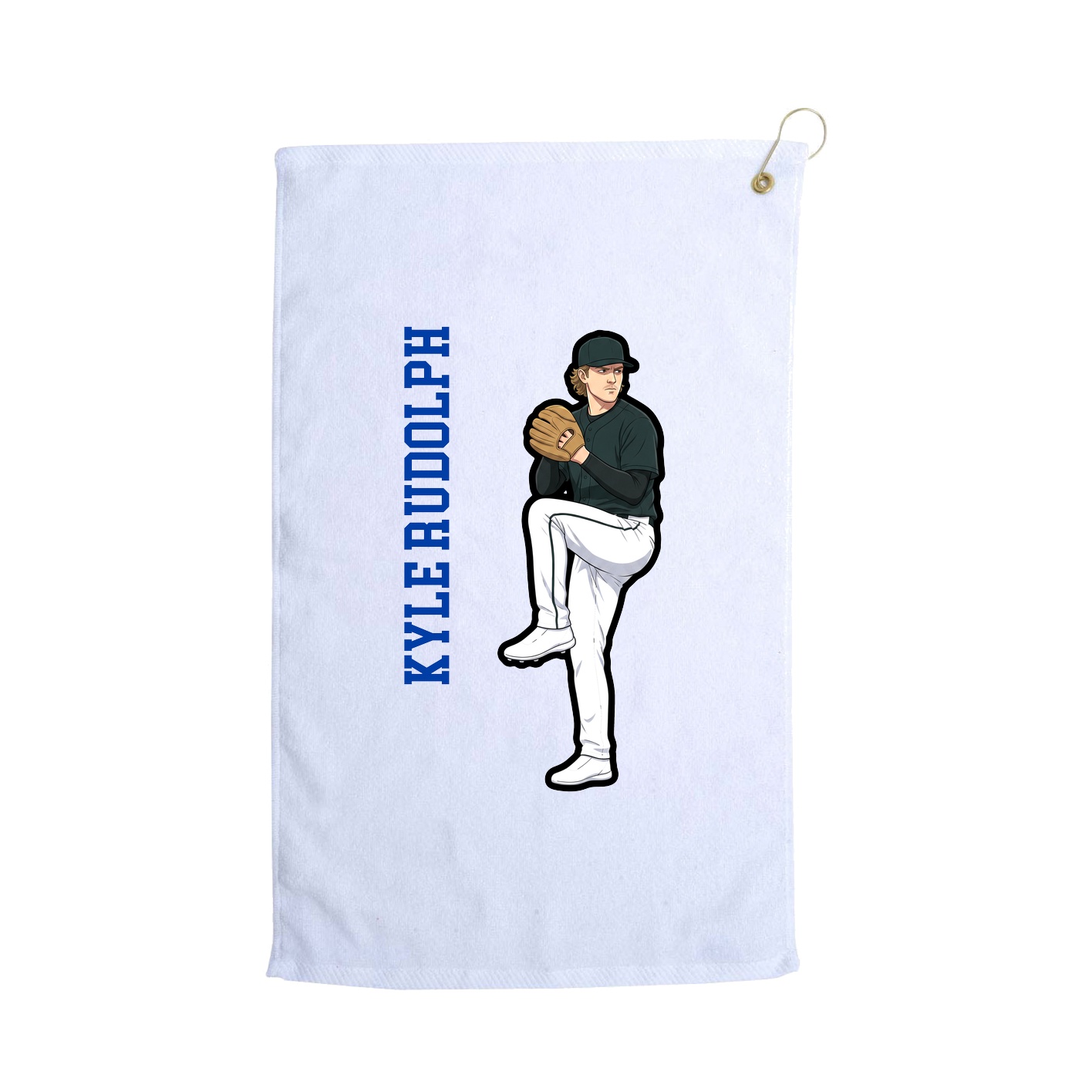 Golf Towel — Name Vertical in White