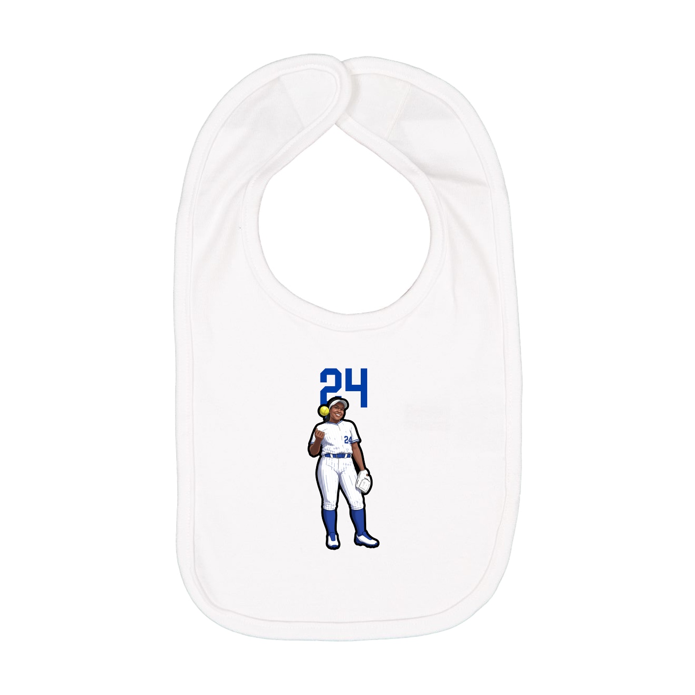 Infant Bib — Number Top in White