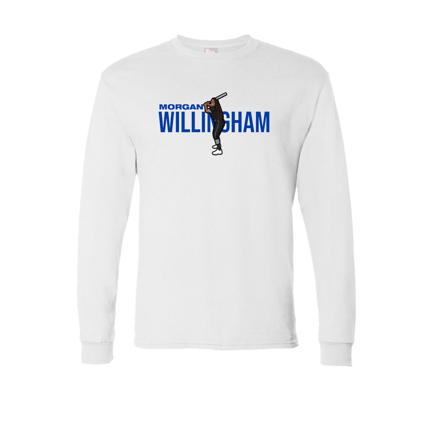 Long Sleeve Tee — Player Name in White