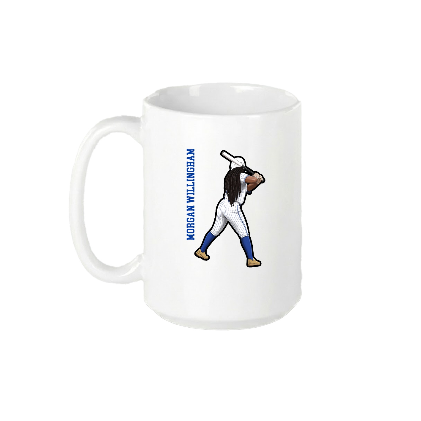 15oz Coffee Mug — Name Vertical in White