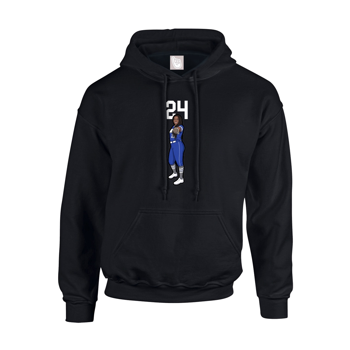 Hoodie — Number Top in Black