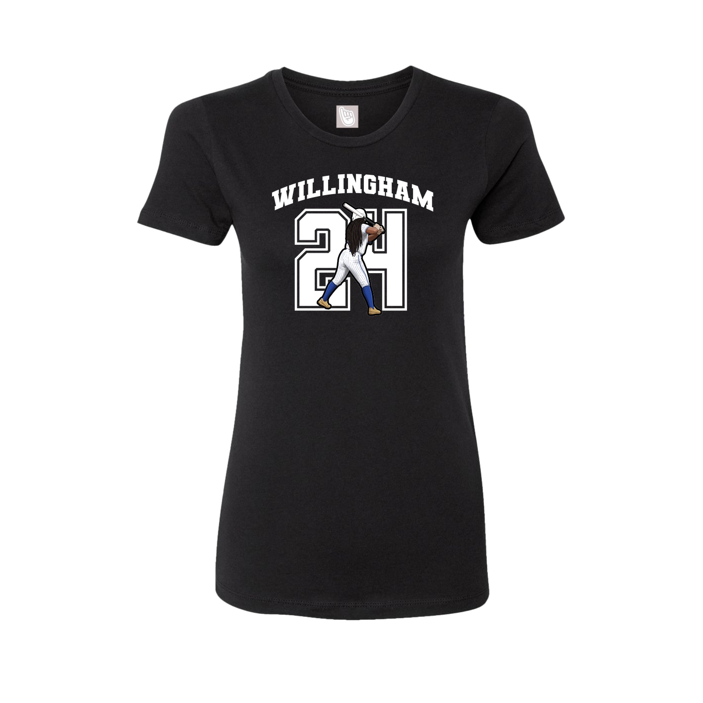 Fitted Women's Tee — Number in Black