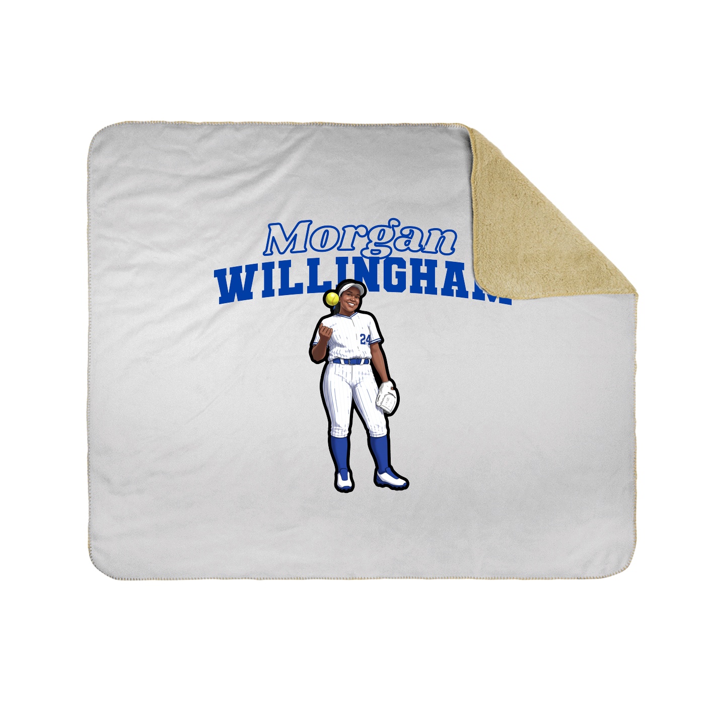 Throw Blanket — Name Arch in White