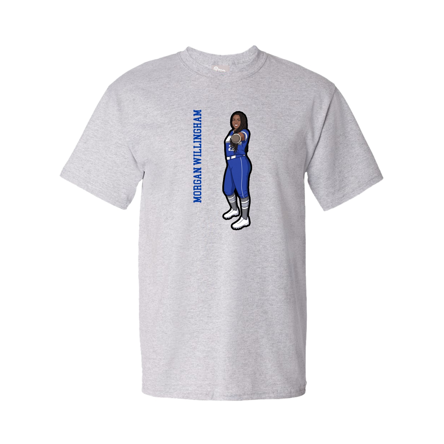 Tee — Name Vertical in Grey