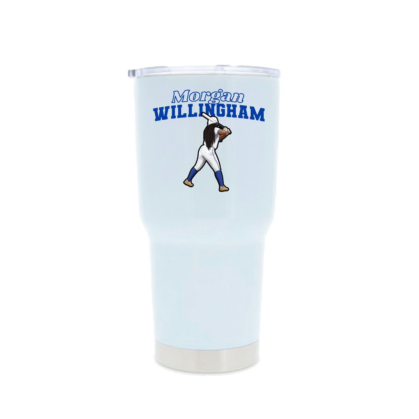 30oz Stainless Steel Tumbler — Name Arch in White