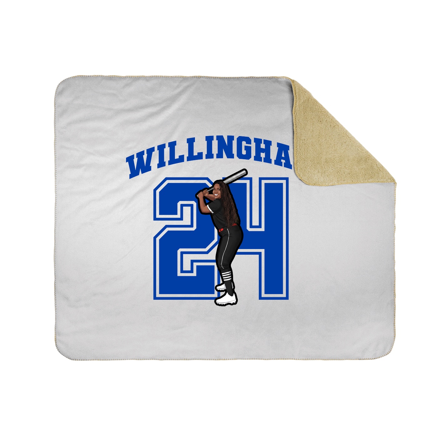 Throw Blanket — Number in White