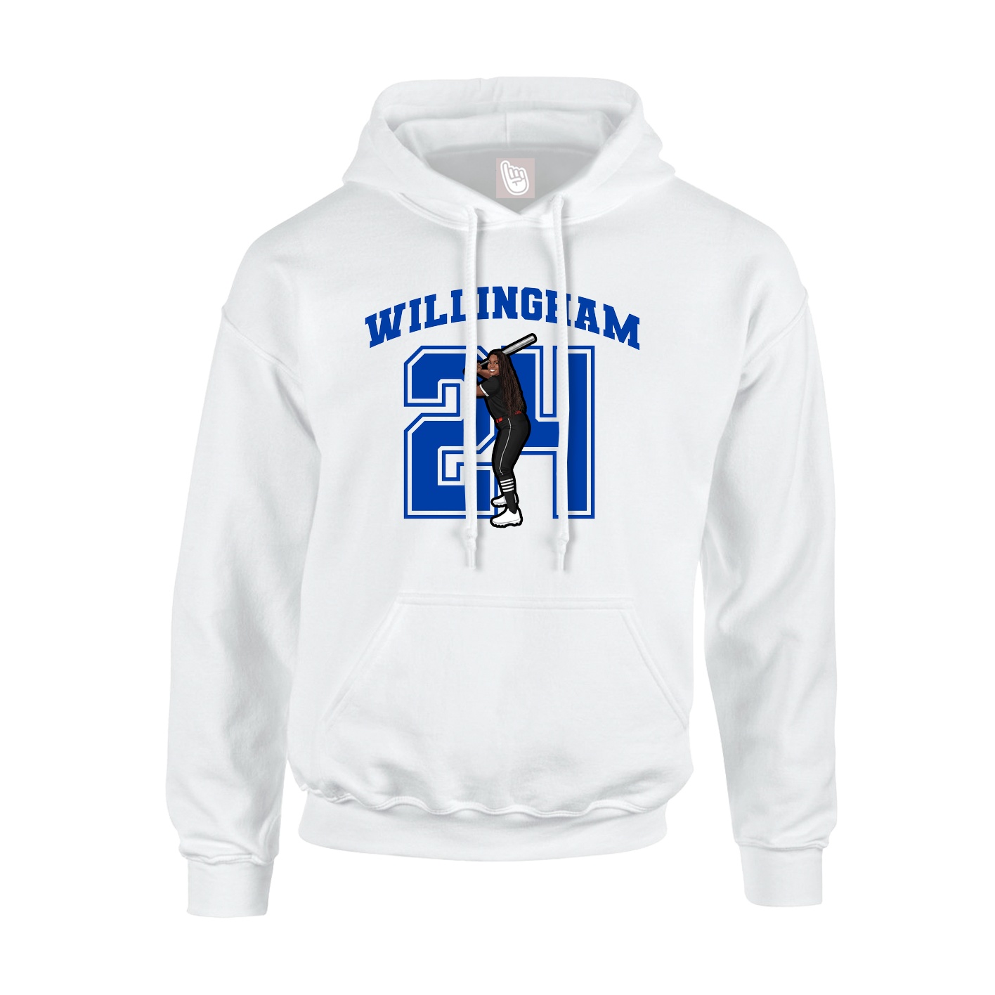 Youth Hoodie — Number in White