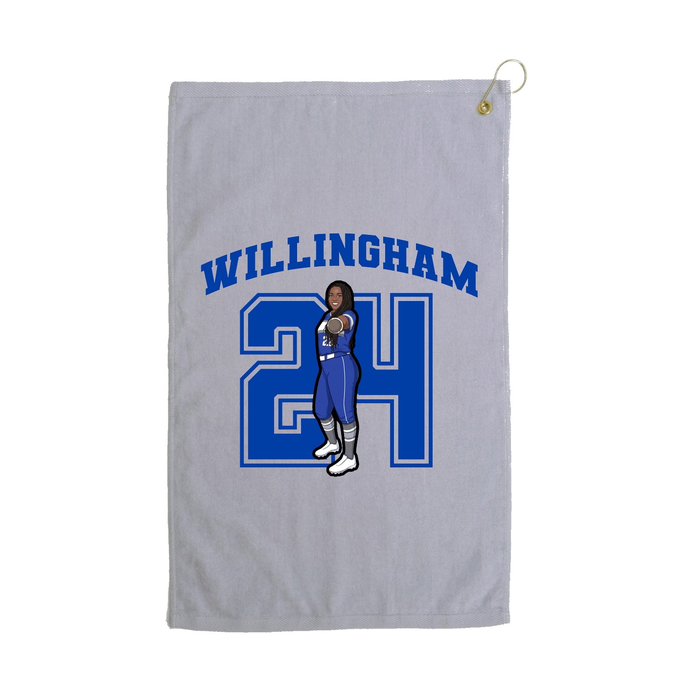 Golf Towel — Number in Grey
