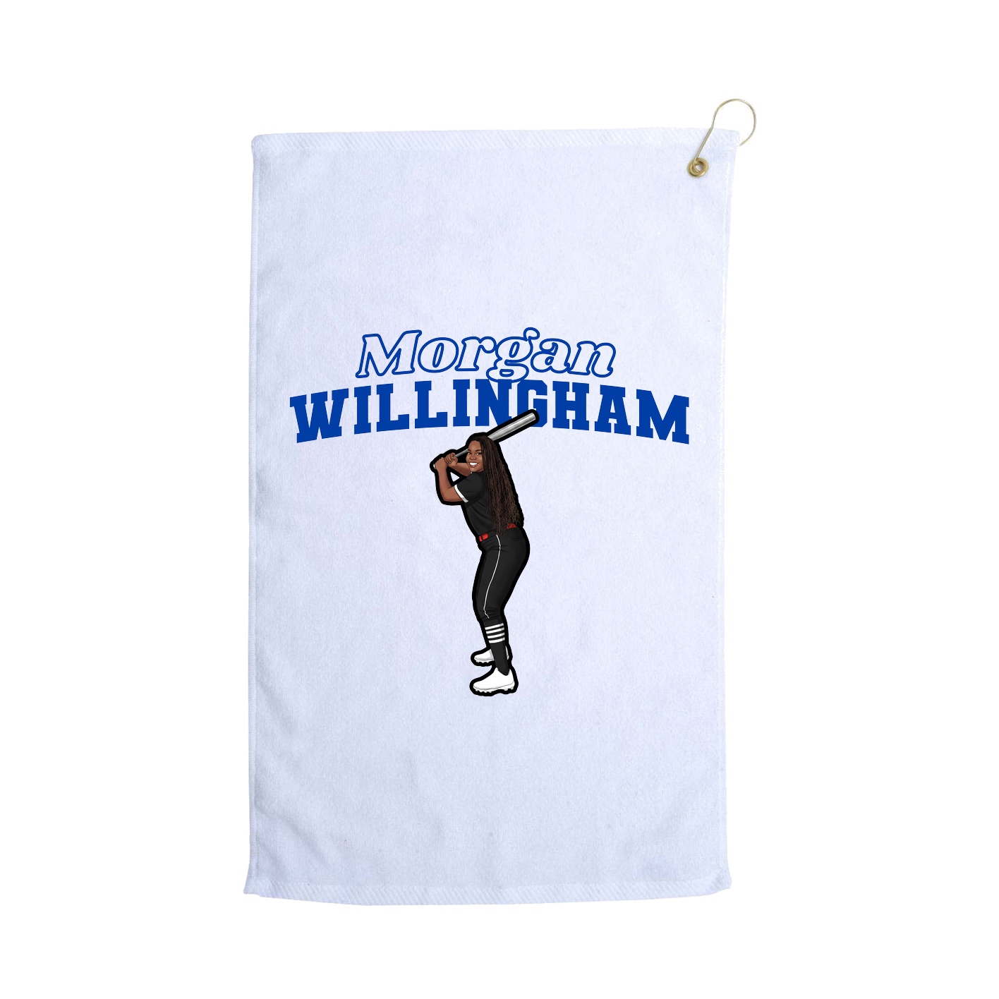 Golf Towel — Name Arch in White