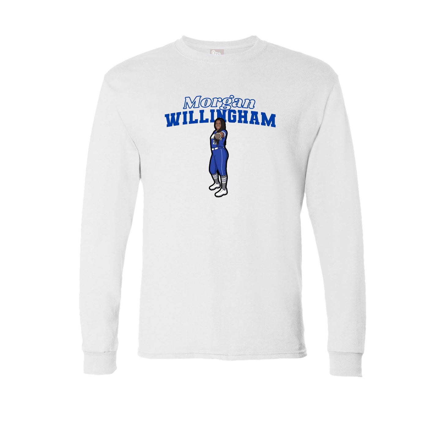 Long Sleeve Tee — Name Arch in White