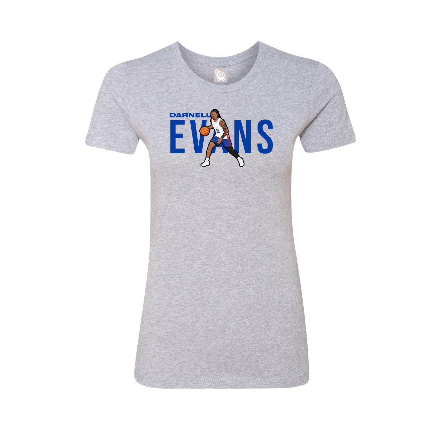 Fitted Women's Tee — Player Name in Grey