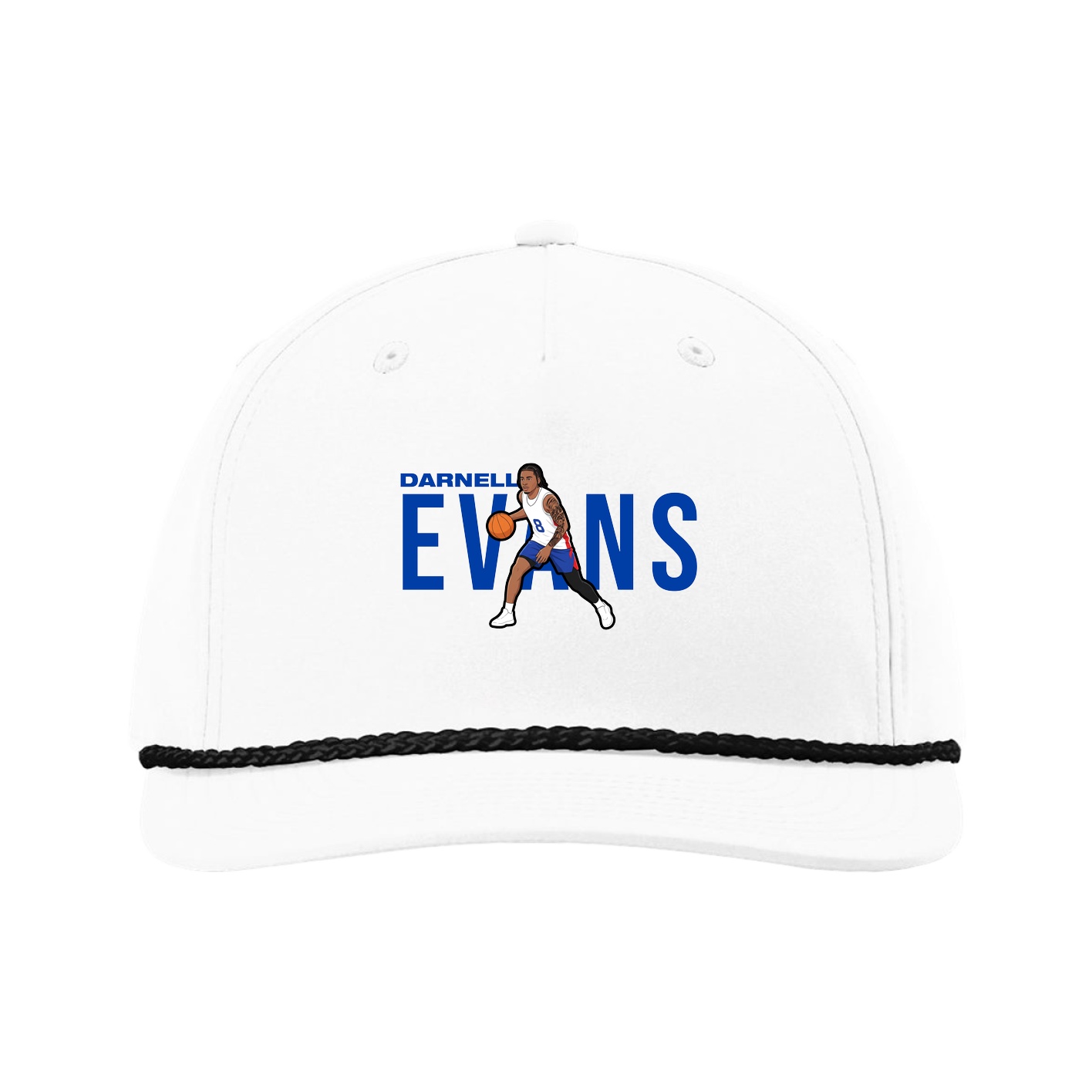 Five-Panel Classic Rope Cap — Player Name in White
