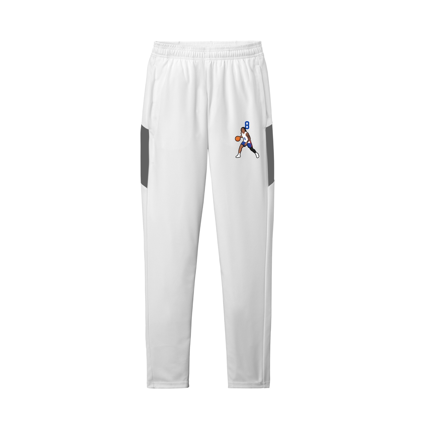 Team Travel Pant — Number Top in White/Grey
