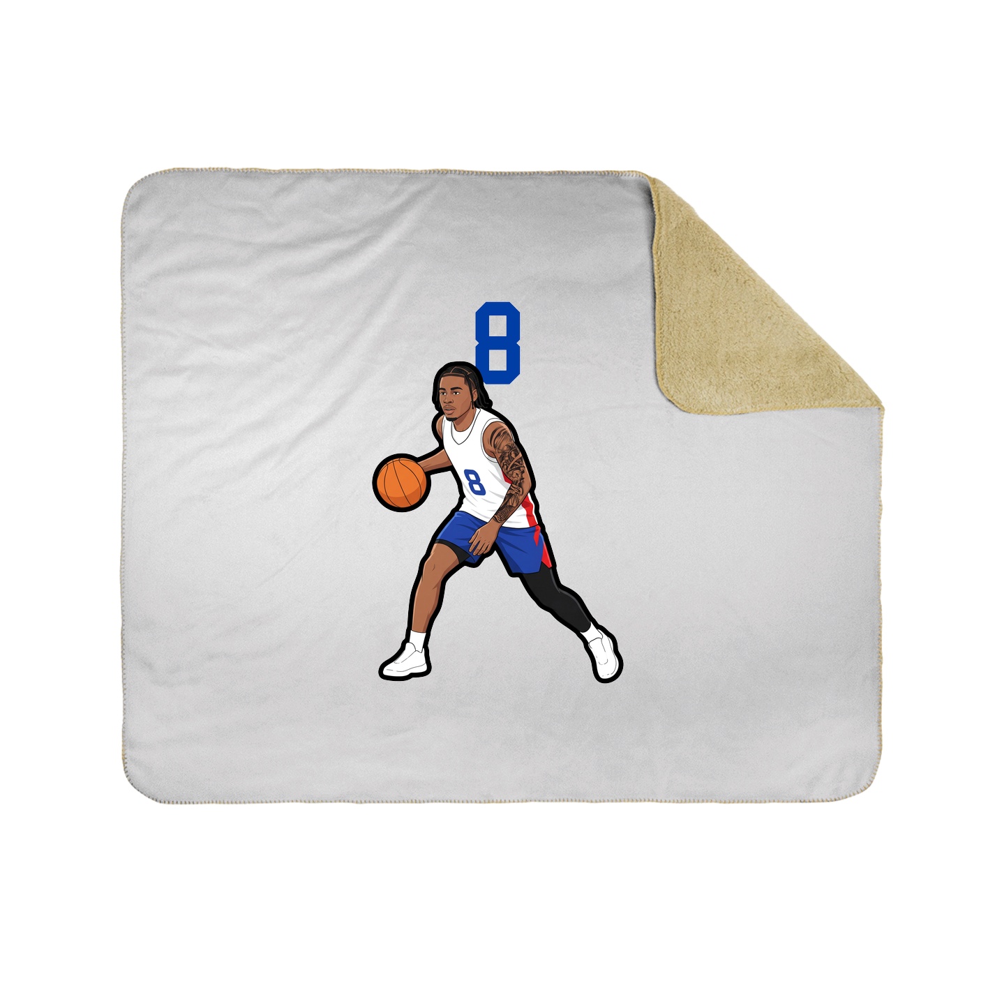 Throw Blanket — Number Top in White