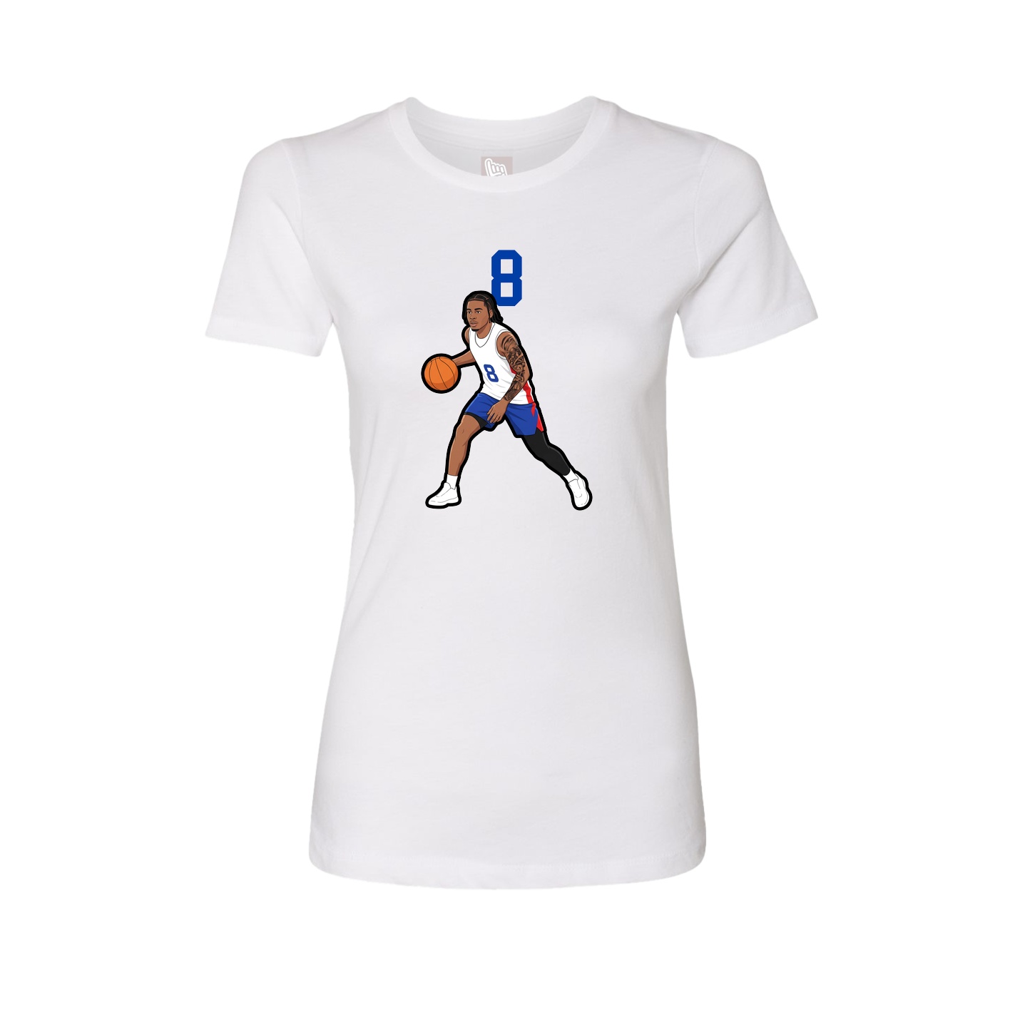 Fitted Women's Tee — Number Top in White