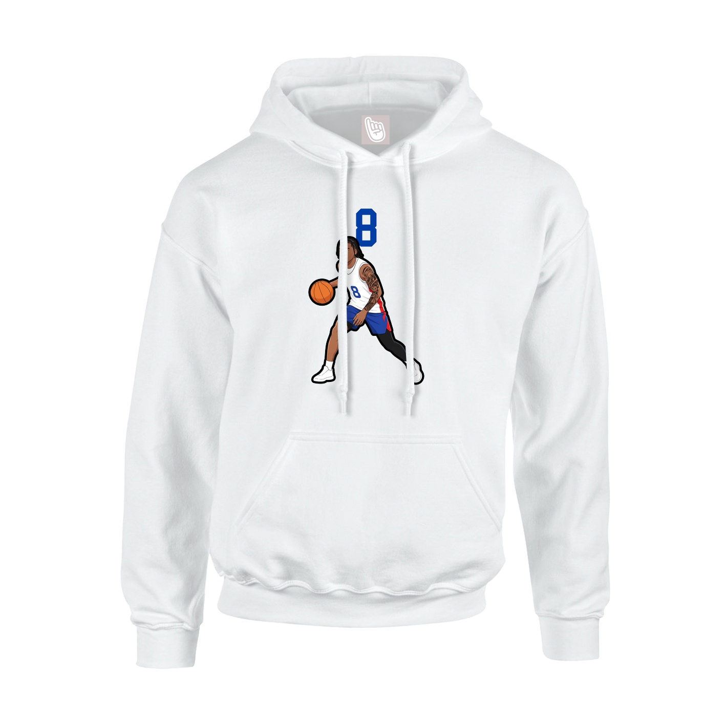 Hoodie — Number Top in White