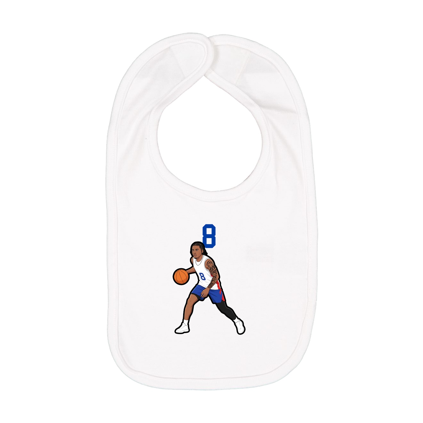 Infant Bib — Number Top in White