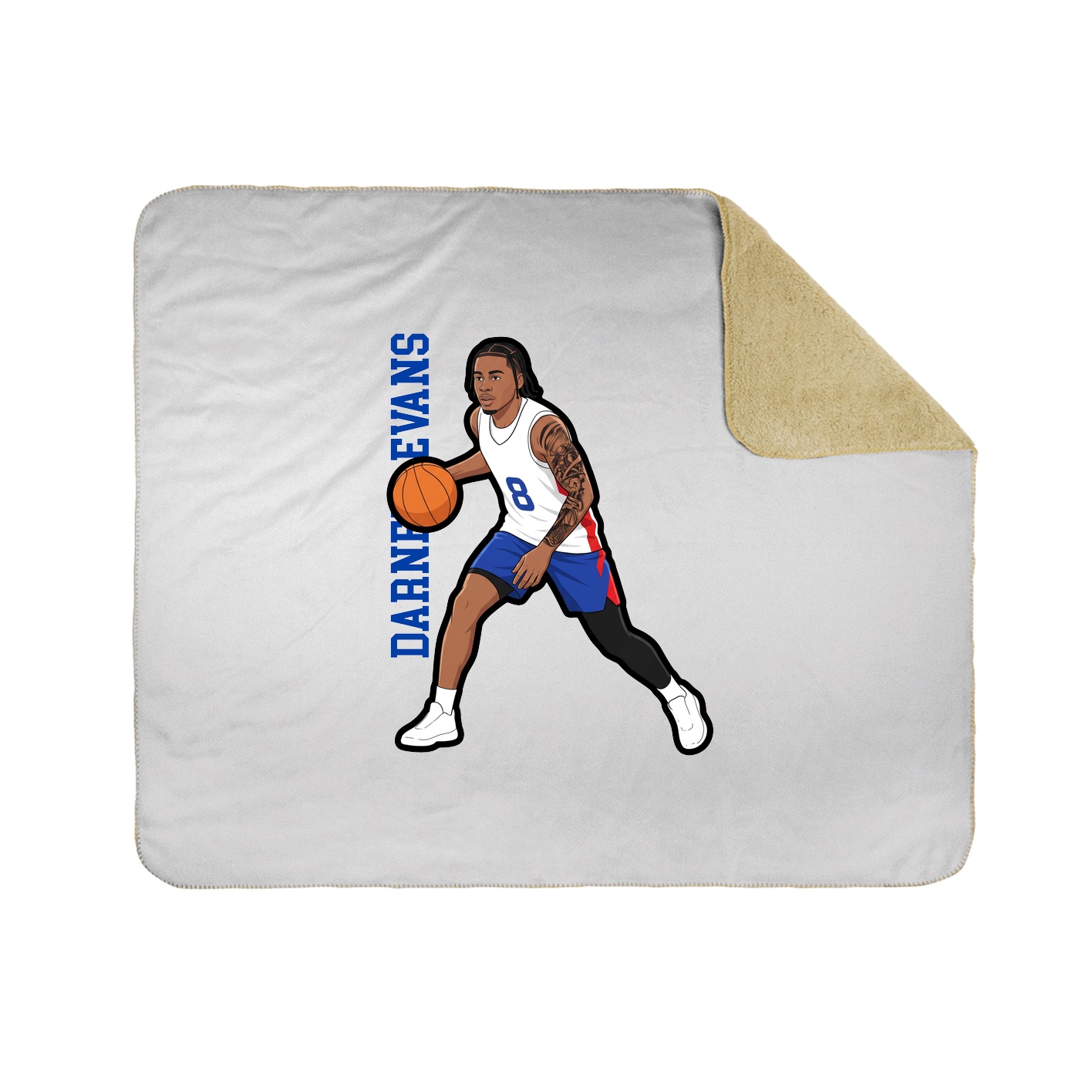Throw Blanket — Name Vertical in White