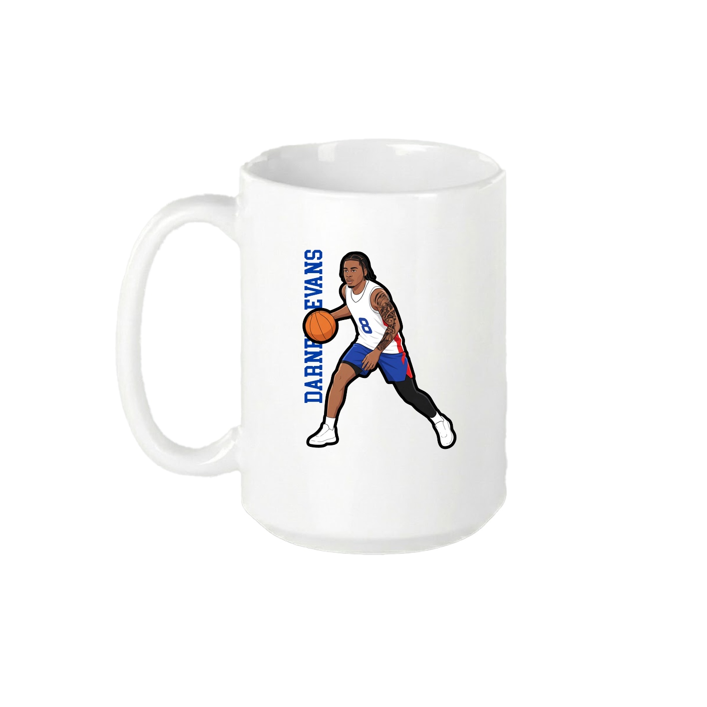 15oz Coffee Mug — Name Vertical in White