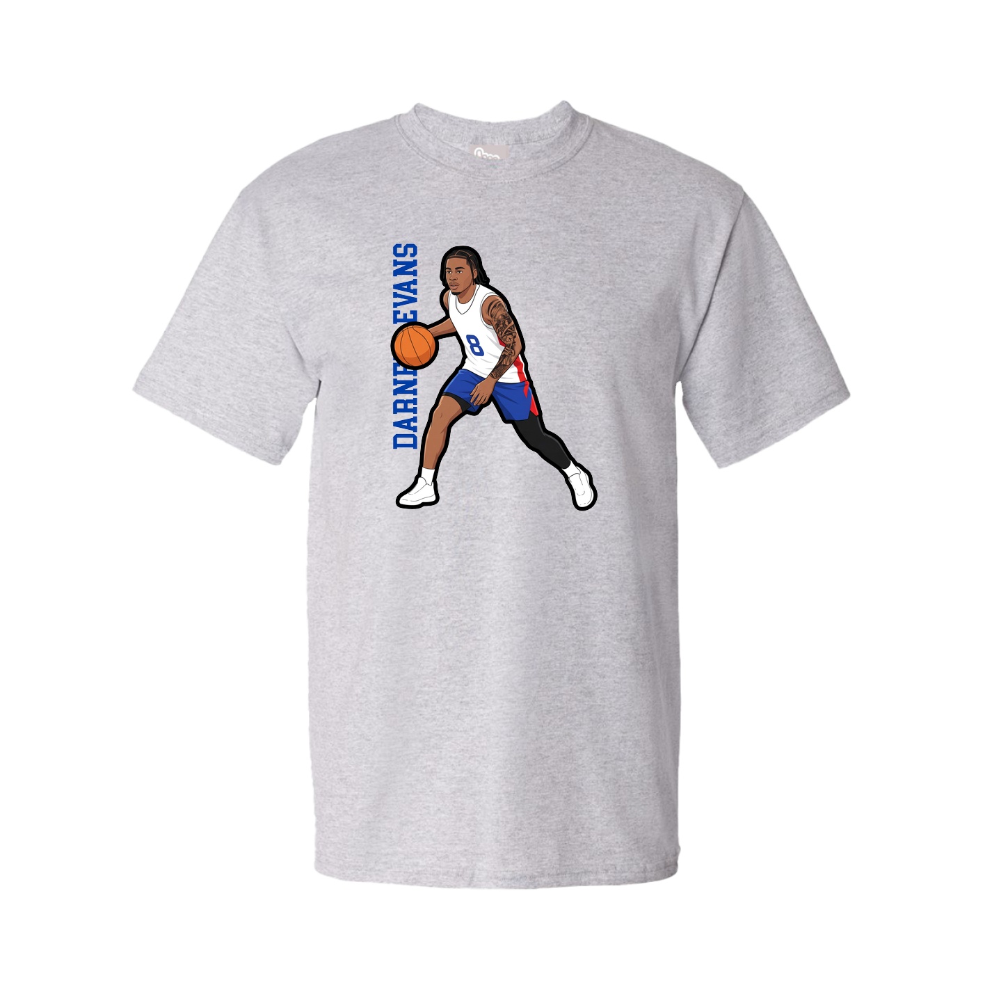 Tee — Name Vertical in Grey