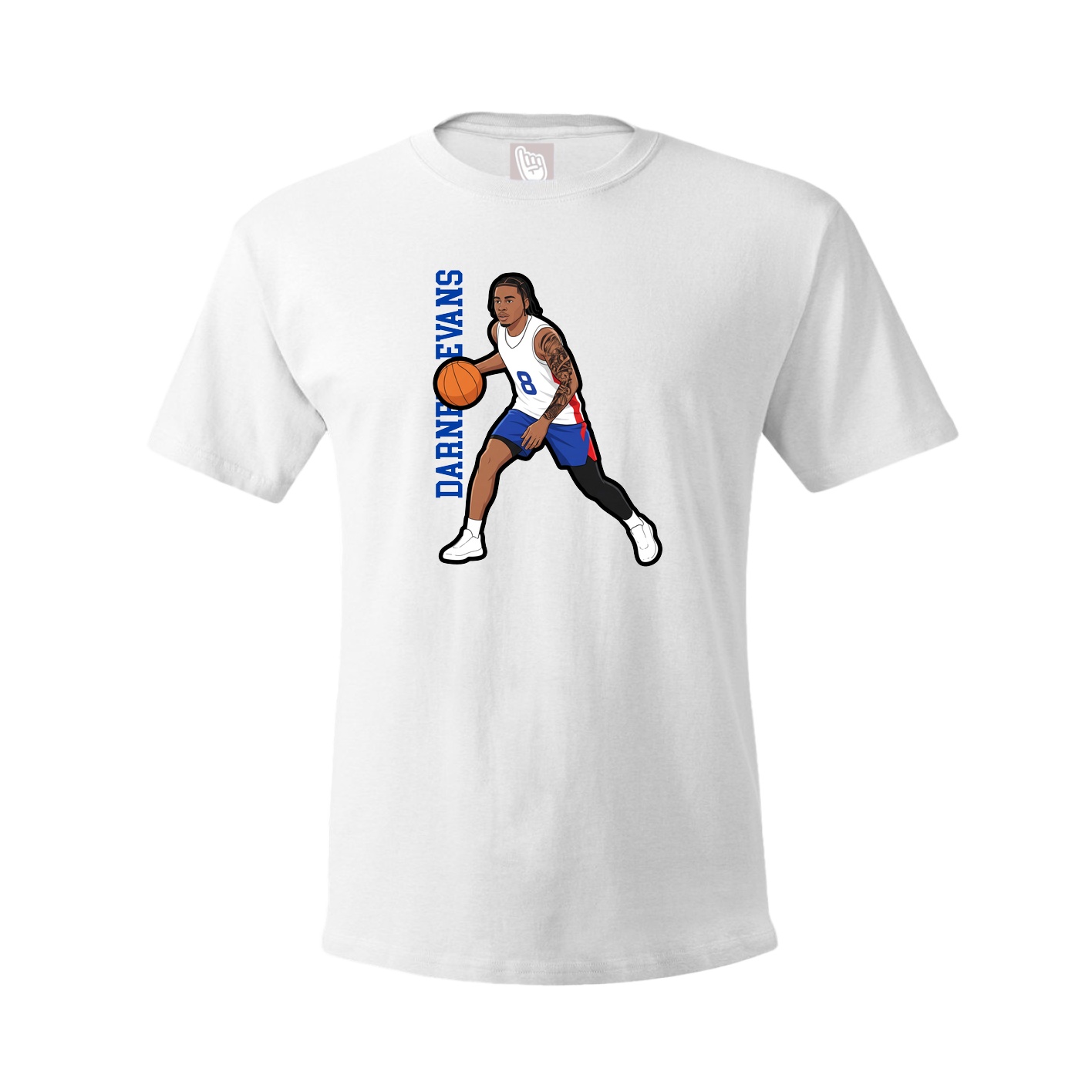 Youth Tee — Name Vertical in White