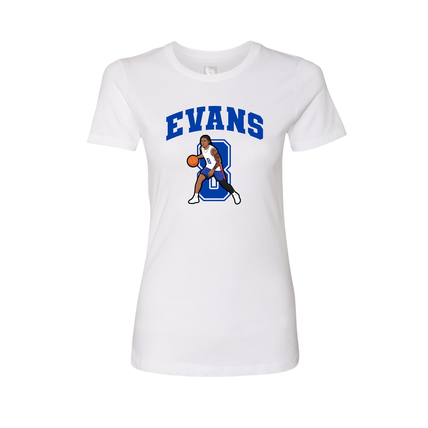 Fitted Women's Tee — Number in White